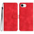 iPhone 16e Heart Pattern Skin Feel Leather Phone Case - Red