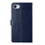 iPhone 16e HT01 Y-shaped Pattern Flip Leather Phone Case - Blue