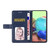 iPhone 16e HT01 Y-shaped Pattern Flip Leather Phone Case - Blue