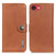 iPhone 16e KHAZNEH Cowhide Texture Horizontal Flip Leather Phone Case - Brown