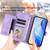 iPhone 16e Multi-Card Slots Zipper Wallet Leather Phone Case - Purple