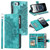 iPhone 16e Multi-Card Totem Zipper Leather Phone Case - Green