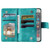 iPhone 16e Multi-Card Totem Zipper Leather Phone Case - Green