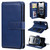 iPhone 16e Multi-Function Wallet 10 Card Slots Leather Phone Case - Dark Blue