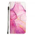 iPhone 16e PT003 Marble Pattern Flip Leather Phone Case - Pink Purple Gold LS001
