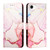 iPhone 16e PT003 Marble Pattern Flip Leather Phone Case - Rose Gold LS005