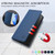 iPhone 16e RC01 Dual-Folded Magnetic Suction RFID Leather Phone Case - Dark Blue