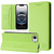 iPhone 16e RC01 Dual-Folded Magnetic Suction RFID Leather Phone Case - Grass Green