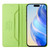 iPhone 16e RC01 Dual-Folded Magnetic Suction RFID Leather Phone Case - Grass Green