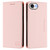 iPhone 16e RC01 Dual-Folded Magnetic Suction RFID Leather Phone Case - Pink
