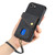 iPhone 16e Retro Card Wallet Fold Leather Phone Case with Strap - Black
