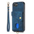iPhone 16e Retro Card Wallet Fold Leather Phone Case with Strap - Blue