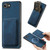 iPhone 16e Retro Leather Card Bag Magnetic Phone Case - Blue
