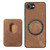 iPhone 16e Retro Leather Card Bag Magnetic Phone Case - Brown