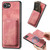 iPhone 16e Retro Leather Card Bag Magnetic Phone Case - Pink