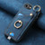 iPhone 16e Retro Skin-feel Ring Card Bag Phone Case with Hang Loop - Blue