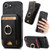 iPhone 16e Retro Splitable Magnetic Stand Card Bag Leather Phone Case - Black