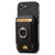iPhone 16e Retro Splitable Magnetic Stand Card Bag Leather Phone Case - Black