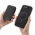 iPhone 16e Retro Splitable Magnetic Stand Card Bag Leather Phone Case - Black