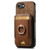 iPhone 16e Retro Splitable Magnetic Stand Card Bag Leather Phone Case - Brown