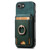 iPhone 16e Retro Splitable Magnetic Stand Card Bag Leather Phone Case - Green