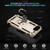 iPhone 16e Shockproof TPU Hybrid PC Phone Case with Holder - Gold
