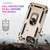 iPhone 16e Shockproof TPU Hybrid PC Phone Case with Holder - Gold