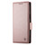 iPhone 16e Side Buckle Magnetic Frosted Leather Phone Case - Rose Gold