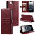 iPhone 16e Simple 6-Card Wallet Leather Phone Case - Wine Red