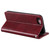 iPhone 16e Simple 6-Card Wallet Leather Phone Case - Wine Red