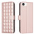 iPhone 16e Square Texture Leather Phone Case - Rose Gold