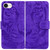 iPhone 16e Tiger Embossing Pattern Leather Phone Case - Purple