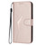 iPhone 16e Triangle Pattern Buckle Clasp Leather Phone Case - Rose Gold