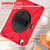 iPad Air 13 2024 / Air 13 2025 Rotatable Holder Silicone Hybrid PC Tablet Case with Shoulder Strap - Red