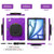 iPad Air 13 2024 / Air 13 2025 Silicone Hybrid PC Tablet Case with Holder & Shoulder Strap - Purple