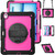 iPad Air 13 2024 / Air 13 2025 Silicone Hybrid PC Tablet Protective Case - Rose Red+Black