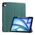 iPad Air 13 2024 ENKAY Tri-fold Custer Texture TPU Leather Smart Tablet Case with Pen Slot - Dark Green
