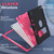 iPad Air 13 2025 / 2024 Contrast Color Silicone Acrylic PC Tablet Case with Holder - Black Rose Red