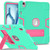 iPad Air 13 2025 / 2024 Contrast Color Silicone Acrylic PC Tablet Case with Holder - Mint Green Rose Red