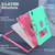 iPad Air 13 2025 / 2024 Contrast Color Silicone Acrylic PC Tablet Case with Holder - Mint Green Rose Red