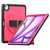 iPad Air 13 2025 / 2024 Honeycomb Hand Grip Turntable Stand Tablet Case - Rose Red