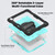 iPad Air 13 2025 / 2024 Silicone Hybrid PC Tablet Case with Shoulder Strap - Light Blue + Black