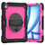iPad Air 13 2025 / 2024 Silicone Hybrid PC Tablet Case with Shoulder Strap - Rose Red + Black
