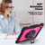 iPad Air 13 2025 / 2024 Silicone Hybrid PC Tablet Case with Shoulder Strap - Rose Red + Black