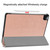 iPad Air 13 2024 / Pro 12.9 2022 Custer Texture 3-folding Smart Leather Tablet Case - Rose Gold