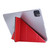 iPad Air 13 2025 / 2024 / iPad Pro 12.9 2022 / 2021 Silk Texture Horizontal Deformation Flip Leather Tablet Case with Holder - Rose Red