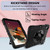 iPad Air 11 2024 / 10.9 2022 Bat Hand Grip Turntable Stand Tablet Case - Black