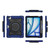 iPad Air 11 2024 / 2025 Armor Portable Rotating Ring Holder Silicone Tablet Case with Pen Slot - Navy Blue