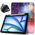 iPad Air 11 2024 / 2025 Custer Painted 3-Fold Holder Smart Leather Tablet Case - Milky Way Nebula