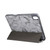 iPad Air 11 2024 / 2025 Three-fold Marble Texture Protective Tablet Case with Pen Slot - Black Gray